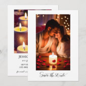 Eenvoudige Elegante Tekst en Foto | Bewaar de Datu Kaart (Voorkant / Achterkant)