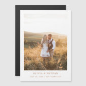 Eenvoudige elegante tekst en foto | Boho Save the  Magnetische Uitnodiging (Voorkant / Achterkant)