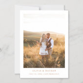 Eenvoudige elegante tekst en foto | Boho Save the  Magnetische Uitnodiging (Voorkant)