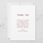 Eenvoudige elegante tekst en foto | Bruiloft Bedankkaart (Achterkant)