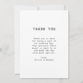 Eenvoudige elegante tekst en foto | Bruiloft Bedankkaart (Achterkant)