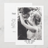 Eenvoudige elegante tekst en foto | Bruiloft Bedankkaart (Voorkant / Achterkant)