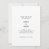 Eenvoudige elegante tekst en foto | Bruiloft Kaart (Achterkant)