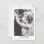 Eenvoudige elegante tekst en foto | Bruiloft Save The Date (Voorkant)