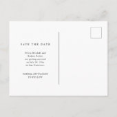 Eenvoudige elegante tekst en foto | Datum opslaan Aankondigingskaart (Achterkant)