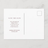 Eenvoudige elegante tekst en foto | Datum opslaan Aankondigingskaart (Achterkant)