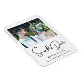 Eenvoudige elegante tekst en foto | Datum opslaan Magneet (Rechterzijde)