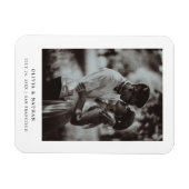 Eenvoudige elegante tekst en foto | Datum opslaan Magneet (Horizontaal)