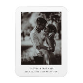 Eenvoudige elegante tekst en foto | Datum opslaan Magneet (Verticaal)