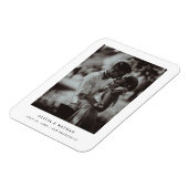 Eenvoudige elegante tekst en foto | Datum opslaan Magneet (Linkerzijde)