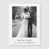 Eenvoudige elegante tekst en foto | Datum opslaan Magnetische Uitnodiging (Voorkant)