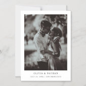 Eenvoudige elegante tekst en foto | Datum opslaan Magnetische Uitnodiging (Voorkant)