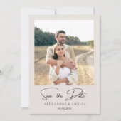 Eenvoudige elegante tekst en foto | Datum opslaan Save The Date (Voorkant)