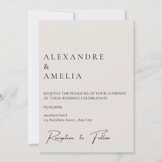 Eenvoudige elegante tekst en foto | Datum opslaan Save The Date (Achterkant)