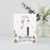 Eenvoudige Elegante Tekst en Foto | De datumnotati Feestdagenkaart (Staand voorkant)