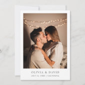 Eenvoudige Elegante Tekst en Foto Huwelijk Modern Kaart (Voorkant)