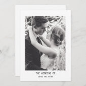 Eenvoudige elegante tekst en foto | QR-code bruilo Kaart (Voorkant / Achterkant)