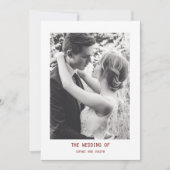 Eenvoudige elegante tekst en foto | QR-code bruilo Kaart (Voorkant)