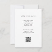 Eenvoudige Elegante Tekst en Foto | QR-code bruilo Save The Date (Achterkant)