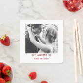 Eenvoudige elegante tekst en foto | QR-code bruilo Servet (Insitu)