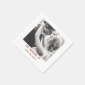 Eenvoudige elegante tekst en foto | QR-code bruilo Servet (Hoek)