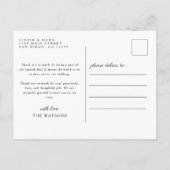 Eenvoudige Elegante Tekst en Foto Trouw Dankjewel Briefkaart (Achterkant)