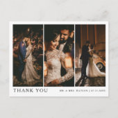 Eenvoudige Elegante Tekst en Foto Trouw Dankjewel Briefkaart (Voorkant)