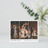 Eenvoudige Elegante Tekst en Foto Trouw Dankjewel Briefkaart (Staand voorkant)