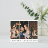 Eenvoudige Elegante Tekst en Foto Trouw Dankjewelk Briefkaart (Staand voorkant)