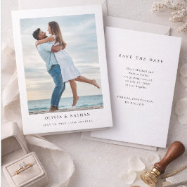 Eenvoudige Elegante Tekst en Foto | Trouwen Save The Date