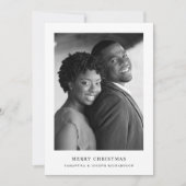 Eenvoudige elegante tekst en foto | Vrolijk kerstf Feestdagenkaart (Voorkant)