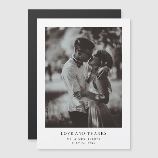 Eenvoudige elegante tekst en foto | Weddenschap Ha (Voorkant / Achterkant)