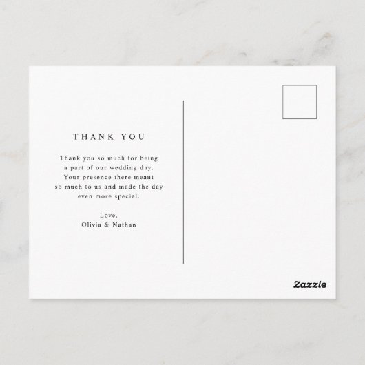 Eenvoudige elegante tekst en foto | Weddenschap Ha Briefkaart (Achterkant)