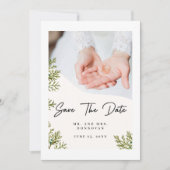 Eenvoudige elegante tekst en foto | Weddenschap Ha Kaart (Voorkant)