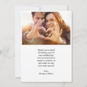 Eenvoudige elegante tekst en foto | Weddenschap Ha Kaart (Achterkant)