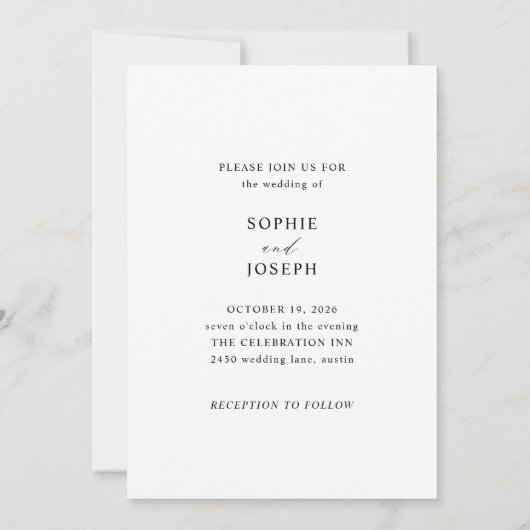 Eenvoudige elegante tekst en foto | Weddenschap Kaart (Achterkant)