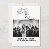 Eenvoudige elegante tekst en foto | Weddenschap Kaart (Voorkant)