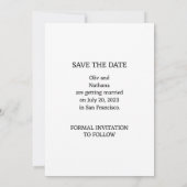 Eenvoudige elegante tekst en foto | Weddenschap Kaart (Achterkant)