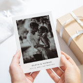 Eenvoudige elegante tekst en foto | Weddenschap Save The Date