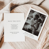 Eenvoudige elegante tekst en foto | Weddenschap Save The Date