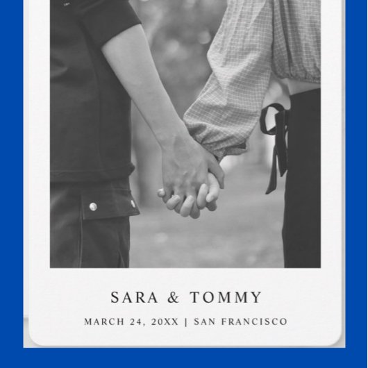 Eenvoudige elegante tekst en foto | Weddenschap Save The Date