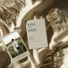 Eenvoudige elegante tekst en foto | Weddenschap Save The Date