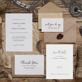 Eenvoudige elegante tekst en foto | Weddenschap Save The Date