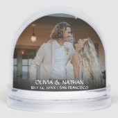 Eenvoudige elegante tekst en foto | Weddenschap Sneeuwbol (Voorkant)