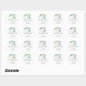 Eenvoudige Elegante Tekst En Groen | Save The Date Ronde Sticker (Vel)