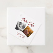 Eenvoudige Elegante Tekst & Foto | QR Code Bruilof Bedankjes Labels (In situ)