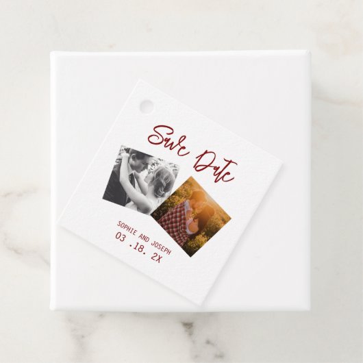 Eenvoudige Elegante Tekst & Foto | QR Code Bruilof Bedankjes Labels (In situ)