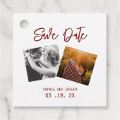 Eenvoudige Elegante Tekst & Foto | QR Code Bruilof Bedankjes Labels (Voorkant)