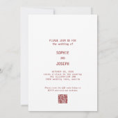Eenvoudige Elegante Tekst & Foto | QR Code Huwelij Kaart (Achterkant)