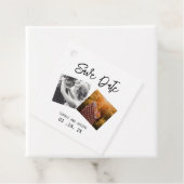 Eenvoudige Elegante Tekst & Foto | QR Code Trouwen Bedankjes Labels (In situ)